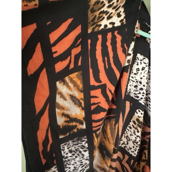 Anthropologie Do Everything In Love Kimono Duster Red Orange Chevron Fringe Open - Picture 3 of 10